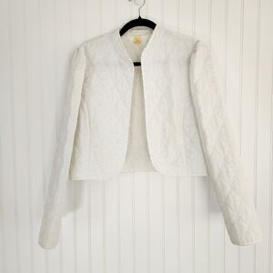 VINTAGE PARTNERS PLEASE MALCO MODES White Eyelet Puff Sleeve Jacket size Medium